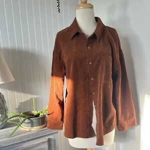 Brown Corduroy Long Sleeve Shirt